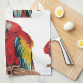 Red Macaw Parrots Macaws Waterverf Kitchen Theedoek (Quarter Fold)