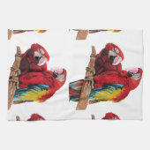 Red Macaw Parrots Macaws Waterverf Kitchen Theedoek (Horizontaal)