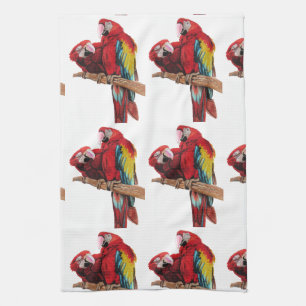 Red Macaw Tea Towel Theedoek