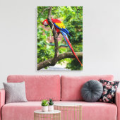 Red Macaw Wall Canvas Art (Insitu (Woonkamer))
