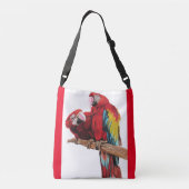 Red Macaw Waterverf Crossbody Bag Crossbody Tas (Achterkant)