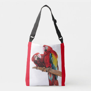 Red Macaw Waterverf Crossbody Bag Tas