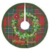 Red MacLean Tartan Brede Familienaam Tree Skirt Kerstboom Rok (Voorkant)