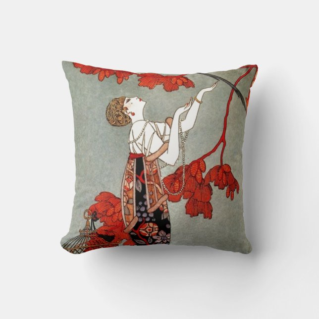 Red Madame Art Deco Design Kussen (Voorkant)