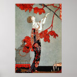 Red Madame Art Deco Design Poster<br><div class="desc">Dit is een mooie illustratie uit de Art Deco-periode. Ik hou van de levendige rode poppen van kleur,  evenals van de couture van de jurk,  met de touwen van de kettingen. Zeker een eerbetoon aan de decadentie van de tijd!</div>