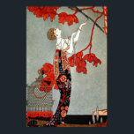 Red Madame Art Deco Design Poster<br><div class="desc">Dit is een mooie illustratie uit de Art Deco-periode. Ik hou van de levendige rode poppen van kleur,  evenals van de couture van de jurk,  met de touwen van de kettingen. Zeker een eerbetoon aan de decadentie van de tijd!</div>