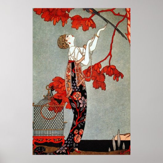 Red Madame Art Deco Design Poster (Voorkant)