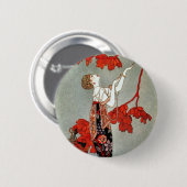 Red Madame Art Deco Design Ronde Button 5,7 Cm (Voorkant /achterkant)