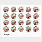 Red Madame Art Deco Design Ronde Sticker (Vel)