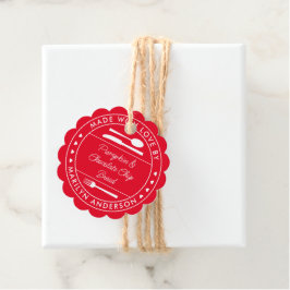 Red Made with Love Food Gift Favor Tags Bedankjes Labels