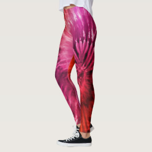 Red & Magenta Psychedelic Starburst Leggings
