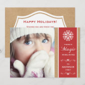 Red Magic in Believing Holiday Photo Flat Card Feestdagenkaart (Voorkant / Achterkant)