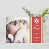 Red Magic in Believing Holiday Photo Flat Card Feestdagenkaart (Staand voorkant)