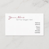 Red Magnolia Blossom Beauty Spa Relaxiatie Visitekaartje (Achterkant)