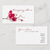 Red Magnolia Blossom Beauty Spa Relaxiatie Visitekaartje (Voorkant / Achterkant)