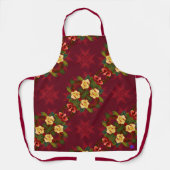 Red Magnolia Floral Print Schort (Voorkant)