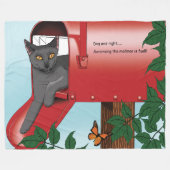 Red Mail Box Cat Fleece Deken (Voorkant (Horizontaal))