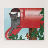 Red Mail Box Cat Legpuzzel (Horizontaal)