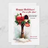 Red Mailbox Verhuisaankondiging Vakantie Kaart (Voorkant / Achterkant)