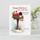 Red Mailbox Verhuisaankondiging Vakantie Kaart (Staand voorkant)