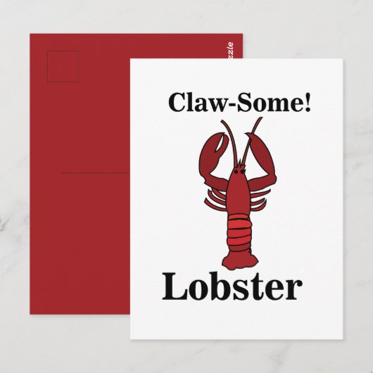 Red Maine Lobster Seafood Briefkaart (Voorkant / Achterkant)