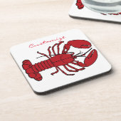 Red Maine Lobster Thunder_Cove Bier Onderzetter (Linkerzijde)