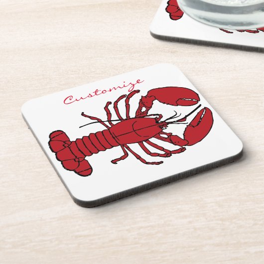 Red Maine Lobster Thunder_Cove Bier Onderzetter (Linkerzijde)