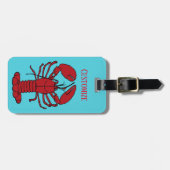 Red Maine Lobster Thunder_Cove Blue Bagagelabel (Voorkant horizontaal)
