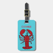 Red Maine Lobster Thunder_Cove Blue Bagagelabel (Voorkant verticaal)