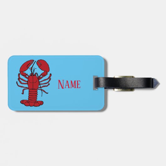 Red Maine Lobster Thunder_Cove Blue Bagagelabel (Achterkant horizontaal)