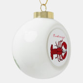 Red Maine Lobster Thunder_Cove Keramische Bal Ornament (Links)