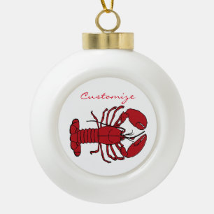 Red Maine Lobster Thunder_Cove Keramische Bal Ornament