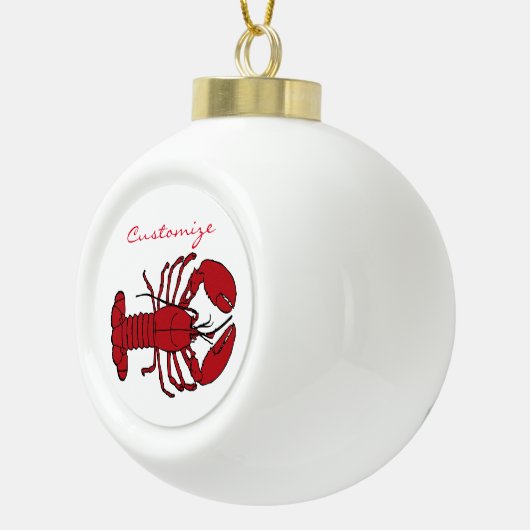 Red Maine Lobster Thunder_Cove Keramische Bal Ornament (Rechts)
