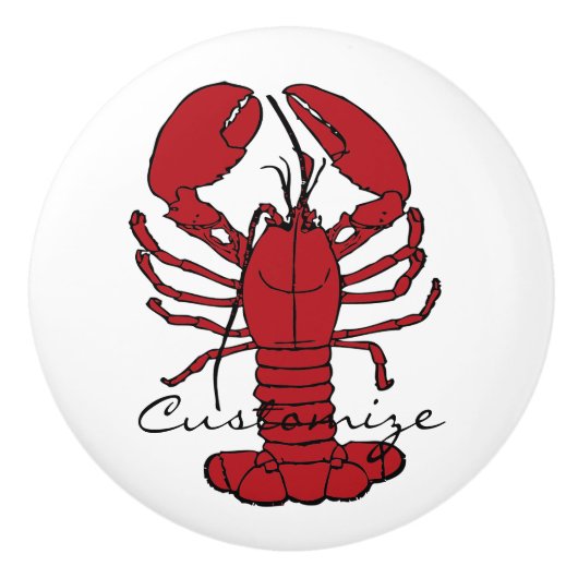 Red Maine Lobster Thunder_Cove Keramische Knop (Voorkant)