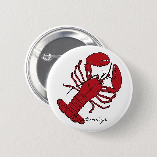 Red Maine Lobster Thunder_Cove Ronde Button 5,7 Cm (Voorkant /achterkant)