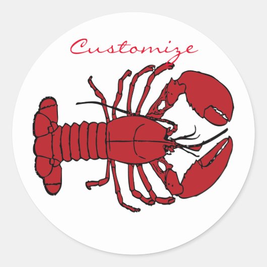 Red Maine Lobster Thunder_Cove Ronde Sticker (Voorkant)