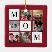 Red Mam Colorblock Foto Collage Persoonlijk Keramisch Ornament (Achterkant)
