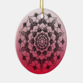 Red Mandala Abstract mooie kerst Keramisch Ornament (Rechts)