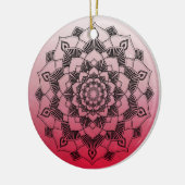 Red Mandala Abstract mooie kerst Keramisch Ornament (Links)