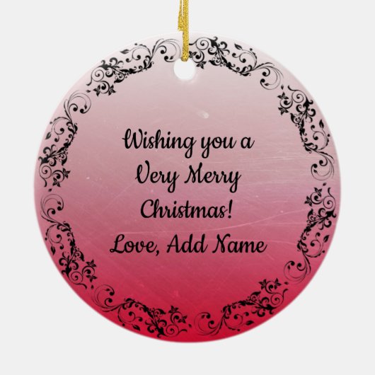 Red Mandala Abstract mooie kerst Keramisch Ornament (Achterkant)