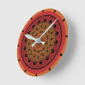 Red Mandala Acrylic Ronde Klok (Hoek)