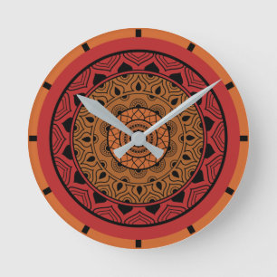 Red Mandala Acrylic Ronde Klok