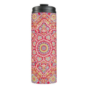 Red Mandala Indiase kunst Boho Thermosbeker