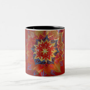 Red Mandala Two-Tone Mok