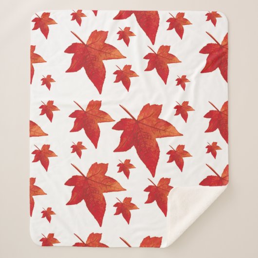 Red Maple Autumn Leaves Sherpa Deken (Voorkant)