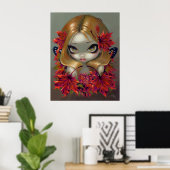 Red Maple Fairy ART PRINT-herfst verlaat fantasie Poster (Thuiskantoor)