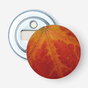 Red Maple Leaf Abstracte Autumn Natuur Fotografie Button Flesopener