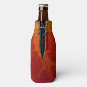 Red Maple Leaf Abstracte Autumn Natuur Fotografie Flesjeskoeler (Fles Achterkant)