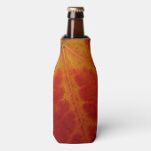 Red Maple Leaf Abstracte Autumn Natuur Fotografie Flesjeskoeler (Fles Voorkant)