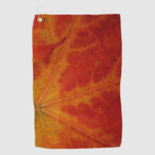 Red Maple Leaf Abstracte Autumn Natuur Fotografie Golfhanddoek (Voorkant)